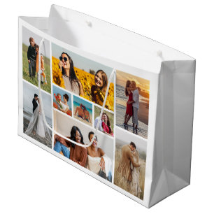 Sacola Para Presentes Grande Crie sua própria colagem de fotos de 9