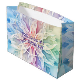 Sacola Para Presentes Grande Crie Sua Própria Floco de Neve de Natal em Arco-ír