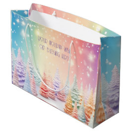 Sacola Para Presentes Grande Crie sua própria floresta de Natal do Arco-íris