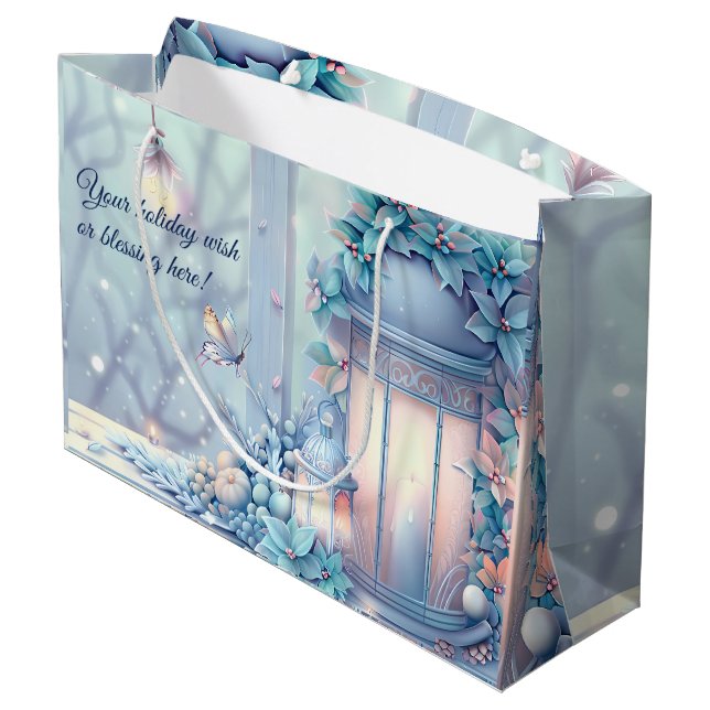 Sacola Para Presentes Grande Crie suas próprias lanternas roxas de Natal (Verso inclinado)