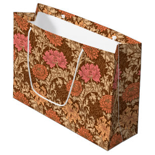 Sacola Para Presentes Grande Crisântemos, Brown e oxidação de William Morris