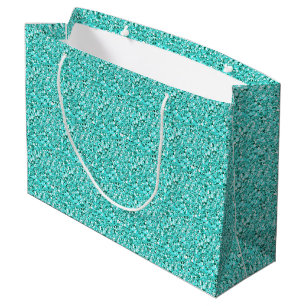 Sacola Para Presentes Grande Cristal Druzy - água-marinha