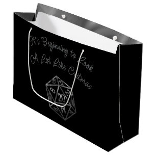Sacola Para Presentes Grande Critérios RPG   Fantasy Tabletop Retro Gamer Dice