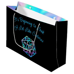 Sacola Para Presentes Grande Critérios RPG   Holo Fantasy Tabletop Gamer Dice