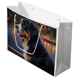 Sacola Para Presentes Grande Cruzeiro de Natal da Montanha Bernese: Feriado Paw