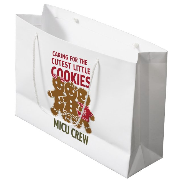 Sacola Para Presentes Grande Cuidando dos Biscoitinhos Mais Fofos Enfermeira de (Frente inclinada)