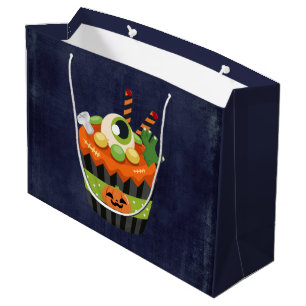 Sacola Para Presentes Grande Cupa de bolos de Halloween Fofa e Assustadora com