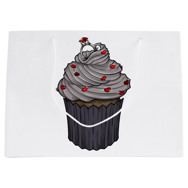 Sacola Para Presentes Grande Cupcake de proposta doce (Frente)