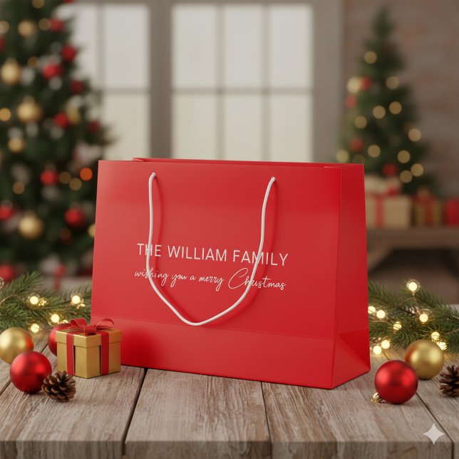 Sacola Para Presentes Grande Custom Text Green Large Gift Bag for Christmas Gif (Custom Text Green Large Gift Bag for Christmas Gift)