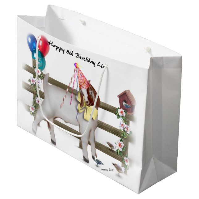 Sacola Para Presentes Grande Cute Boer Birthday Goat Gift Bag (Frente inclinada)