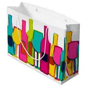 Sacola Para Presentes Grande Cute colorful wine bottles pattern case for iPad a