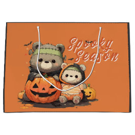 Sacola Para Presentes Grande Cute Frankenstein Bear Halloween Spooky Season