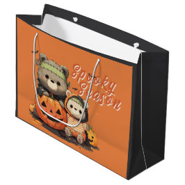 Sacola Para Presentes Grande Cute Frankenstein Bear Halloween Spooky Season