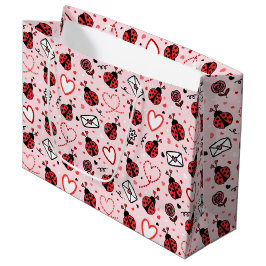 Sacola Para Presentes Grande Cute Ladybug Pattern Large Gift Bag