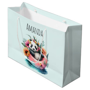 Sacola Para Presentes Grande Cute Panda Chilta em um tubo interno