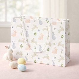 Sacola Para Presentes Grande Cute Pastel Easter Bunny Spring
