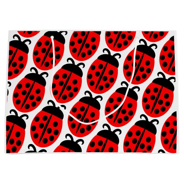 Sacola Para Presentes Grande Cute Red Ladybug (Frente)