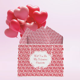 Sacola Para Presentes Grande Cute Valentine Day XOXO Red And Pink