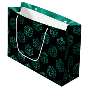 Sacola Para Presentes Grande Dados de RPG   Jogador de Mesa Emerald Fantasy Ret