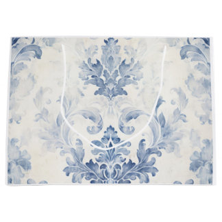 Sacola Para Presentes Grande Damasceno Azul Claro Grande