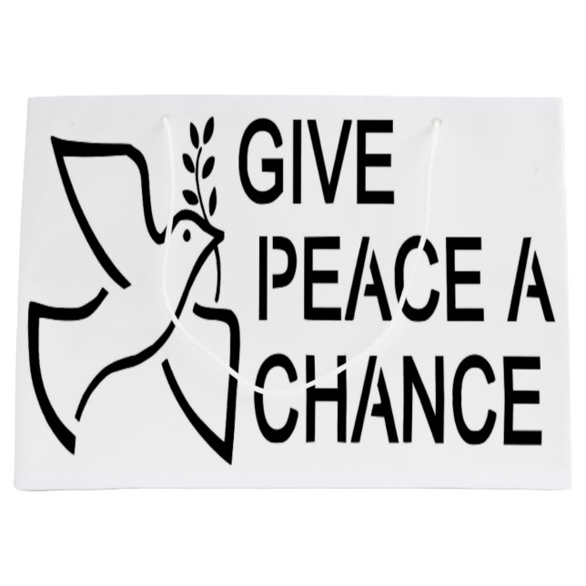 SACOLA PARA PRESENTES GRANDE DÊ UMA CHANCE À PAZ (Frente)