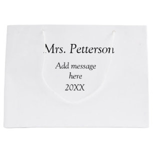 Sacola Para Presentes Grande De volta à apreciação dos professores da escola, a