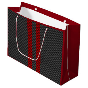 Sacola Para Presentes Grande Decor de Estilos de Carbono Vermelho Burgundy