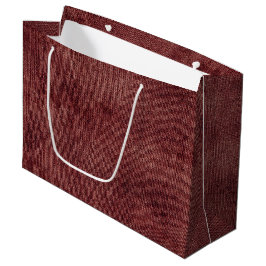 Sacola Para Presentes Grande Deep Red Faux Linen (aparência de linho)