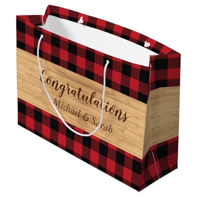 Sacola Para Presentes Grande Deer Hunting Lodge Chá de fraldas Antlers (Verso inclinado)