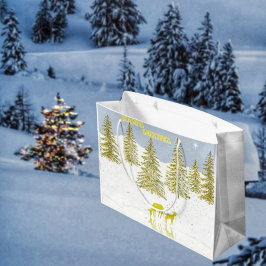 Sacola Para Presentes Grande Deer Reflection