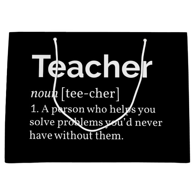 Sacola Para Presentes Grande Definição de professor (Frente)