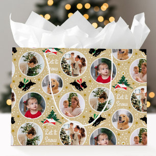 Sacola Para Presentes Grande Deixe-o nevar Scottie Dog Fotada Personalizada Fot