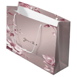 Sacola Para Presentes Grande Delicate Pink Floral Gift Bag