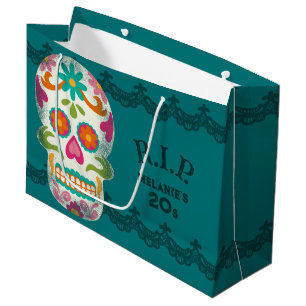 Sacola Para Presentes Grande Descanse meus 20 anos de idade personalizados, crâ