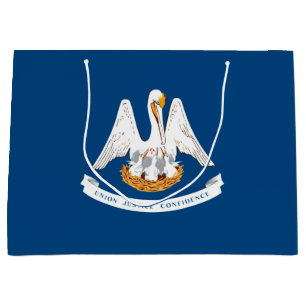 Sacola Para Presentes Grande Desenho da Bandeira do Estado da Louisiana