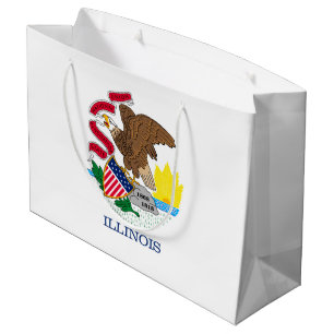 Sacola Para Presentes Grande Desenho da Bandeira do Estado de Illinois