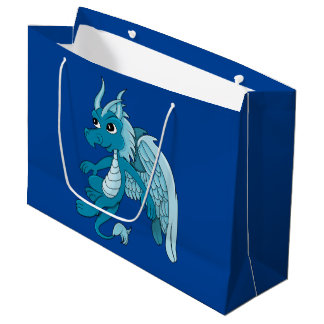 Sacola Para Presentes Grande Desenho do Dragão Azul
