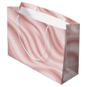 Sacola Para Presentes Grande Design Abstrato Creme Rosa