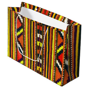 Sacola Para Presentes Grande Design amarelo indiano do nativo americano