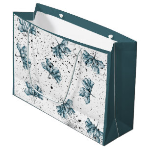 Sacola Para Presentes Grande Design azul pintado à mão