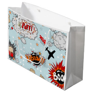 Sacola Para Presentes Grande Design cómico do super-herói do estilo