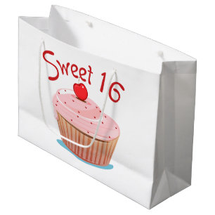 Sacola Para Presentes Grande Design cor-de-rosa doce 16