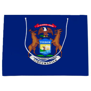 Sacola Para Presentes Grande Design da bandeira do estado do Michigan