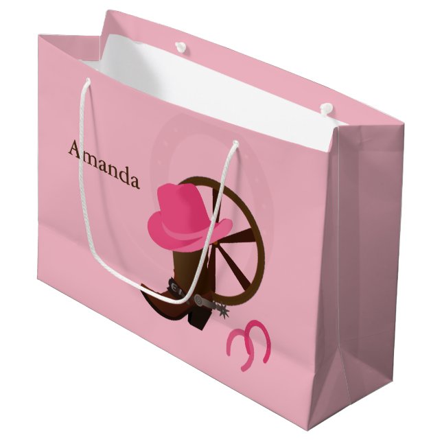 Sacola Para Presentes Grande Design de Boot da Cowgirl LGB (Frente inclinada)