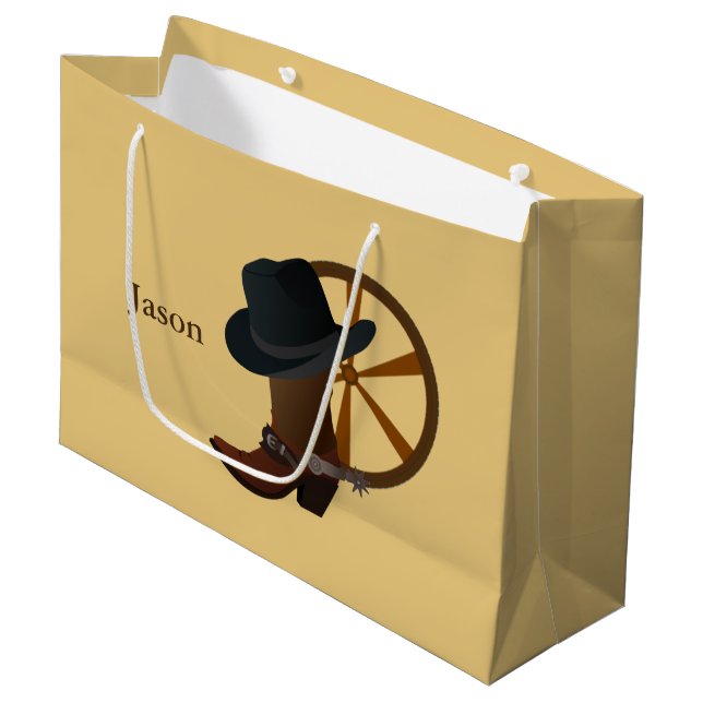 Sacola Para Presentes Grande Design de Boot do Cowboy LGB (Frente inclinada)