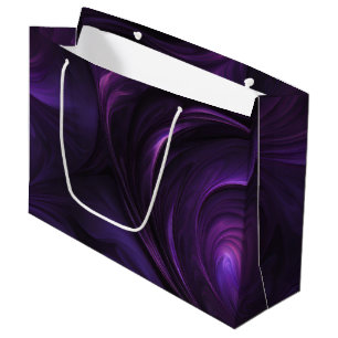 Sacola Para Presentes Grande Design de espiral roxa escura