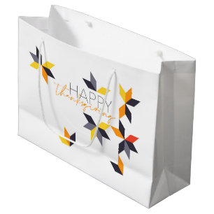 Sacola Para Presentes Grande design de Feliz Dia de Ação de Graças moderno e