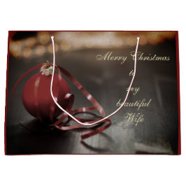 Sacola Para Presentes Grande Design de Feliz Natal Personalizado