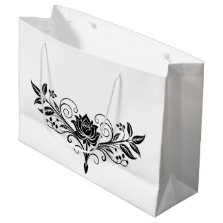 Sacola Para Presentes Grande Design de flores