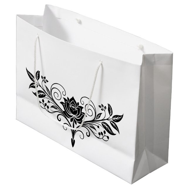 Sacola Para Presentes Grande Design de flores (Frente inclinada)